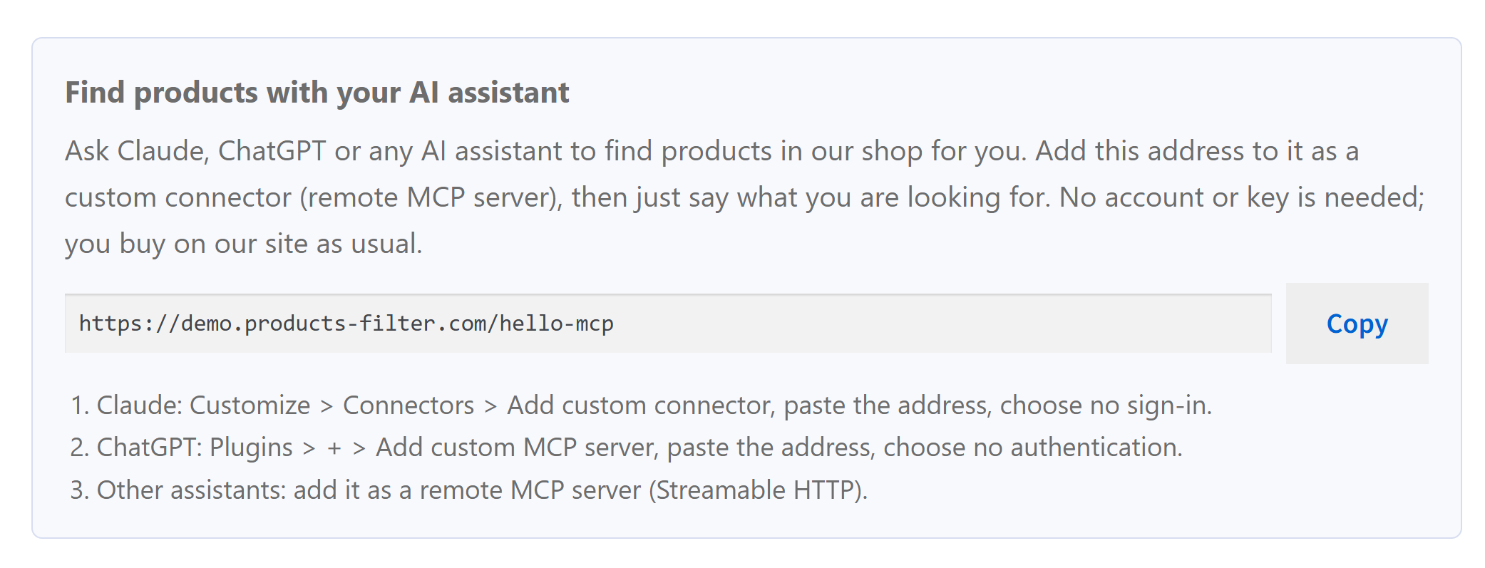MCP Server: Let Shoppers Search Your Shop from Claude and ChatGPT
